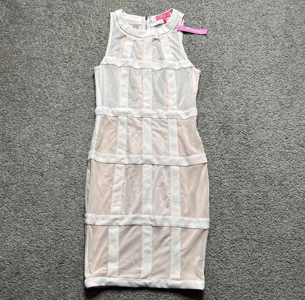 NWT Women’s Size Small XTAREN Peach Mesh Paneled Tank Dress